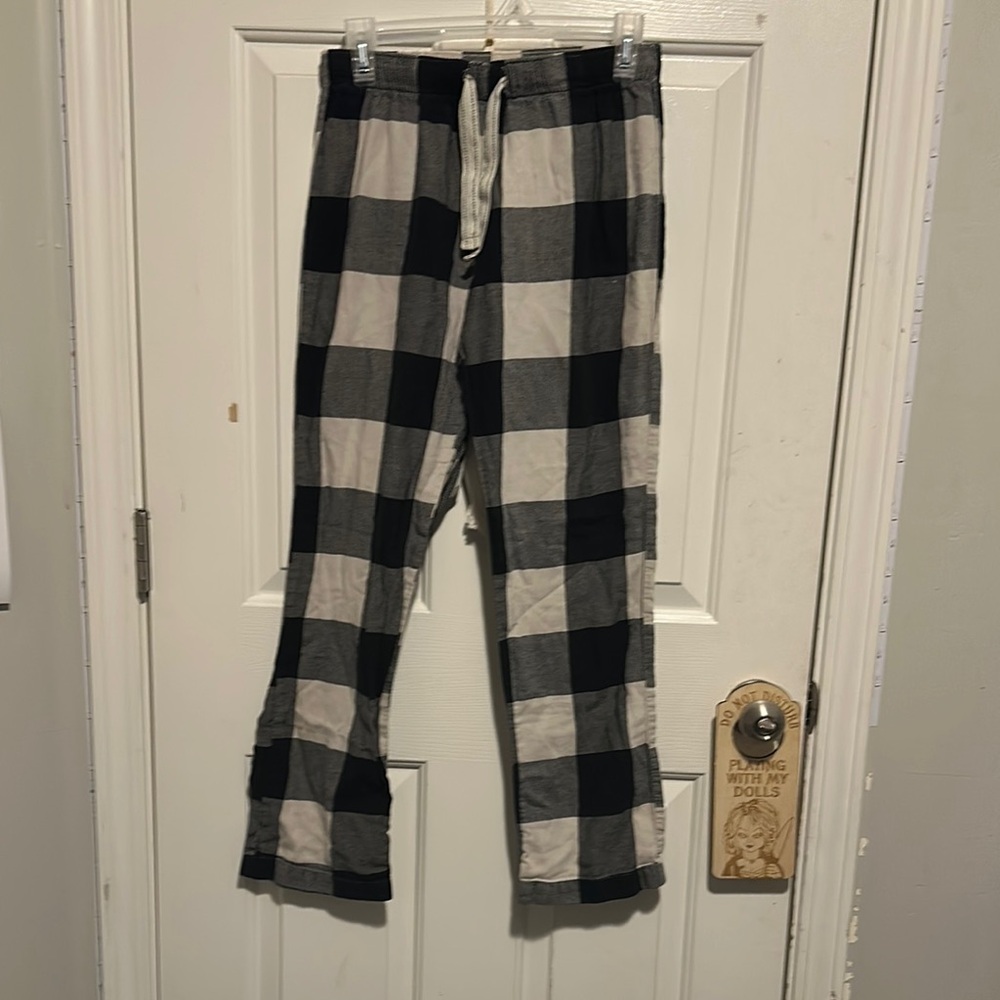 Plaid Kids Bottoms in Black and White